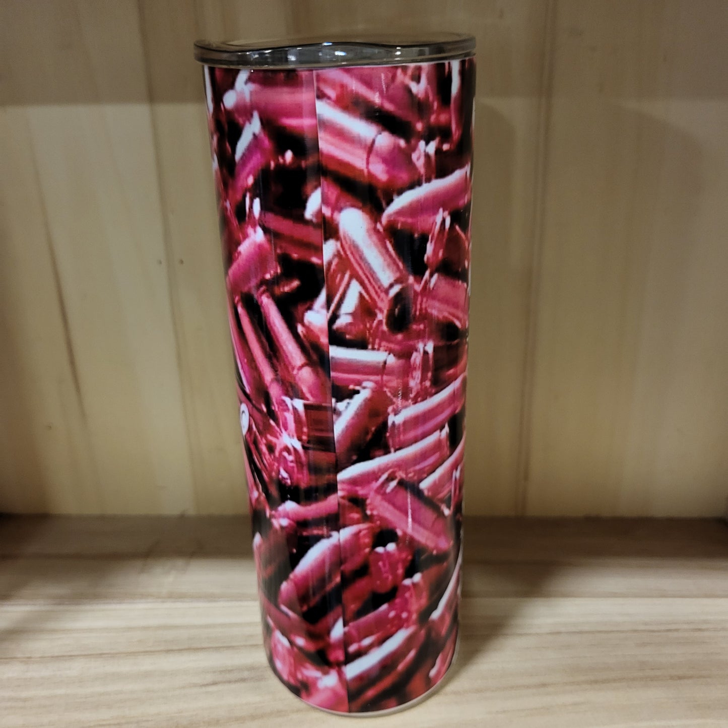 20oz STAINLESS STEEL TUMBLER - MESSY BUNS LOADED GUNS AMMO WRAP