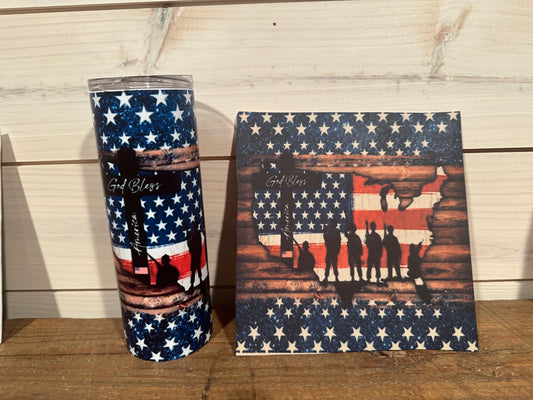 FACEBOOK SPECIAL GOD BLESS AMERICA TUMBLER AND KYDEX HOLSTER PRINT GLOCKS