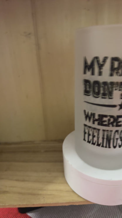 FROSTED BEER MUG “RIGHTS AND FEELINGS”